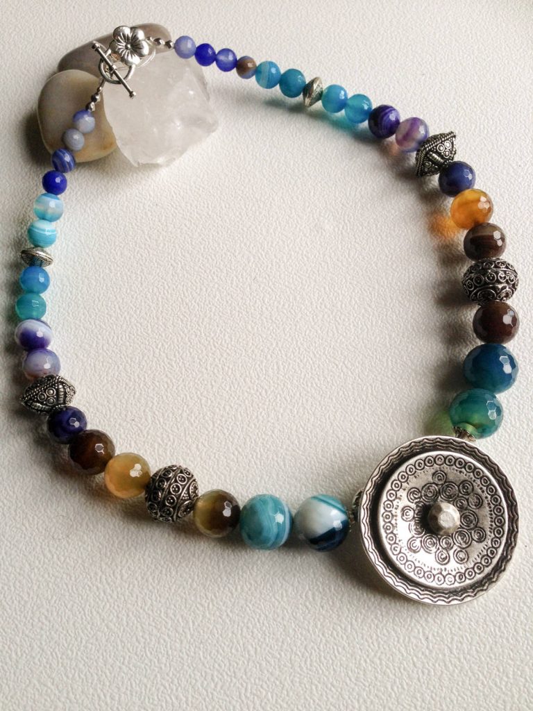 Collana in agata multicolor